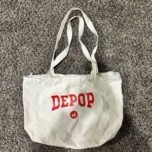 DEPOP Cream Tote Bag